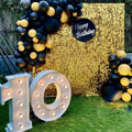 Transparency Grid Backboard Gold Glitter Shimmer Sequin Panel Wall Backdrop for Birthday Wedding Decoration