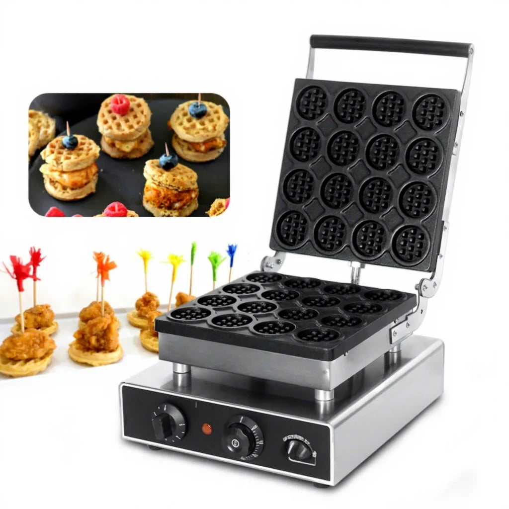 Mini Round Egg Heart Shape Bubble Waffle Maker Hong Kong Corn Dog Machine Grill Electric Small Button Pancake Making Machine