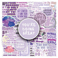 50Pcs Factory Personalized Slogan Purple Sticker English Decorations Inspirational Die Cut English Sticker for Book Luggage