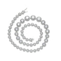 BC136 Round CZ Size Gradient Tennis Chain Necklace Men and Women Hip Hop Jewelry