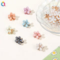 QIYUE Mini Metal Flower Hair Claw With Crystal Rhinestone Kid Children Girl Hair Accessories