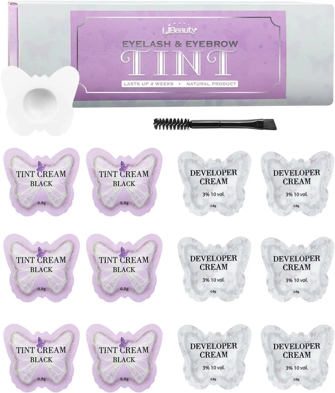 New Package Henna for Lash Tint Kit Semi Permanent Brow Tint Kit for 4 Weeks Professional Lash& Brow Tint Kit for Salon and Home