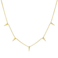 Milskye S925 Sterling Silver Jewelry Wholesale 14K Gold Plated Triangle Spike Necklace