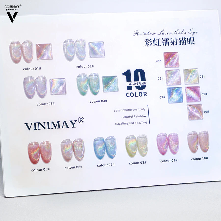 VINIMAY Factory Direct Sales Cat Eye Gel Kit Long Lasting Glass Cat Eye Magnetic Gel Polish Laser Cat Eye Gel Color Set