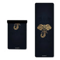 NEW Hotsale Black Gold Elephant Eco Sublimation Folding Microfiber Suede Nature Rubber Customised Curve Oval Arched Shape Yoga