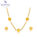 YXS-631 Xuping Jewelry Stainless Steel  Diamond Necklace Earrings 24K Gold Charm Jewelry for Women Fashion Jewelry Sets