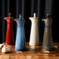Japanese Ceramic Sauce Oil Pot with Lid 120ml Restaurant Slim Soy Sauce  Spice Jar Olive Oil Dispenser Container Vessel
