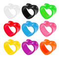 Heart Shaped Acrylic Ear Plugs Set Mix Color Stretcher Expander Ear Tunnels Gauge 6G-7/8 Inch