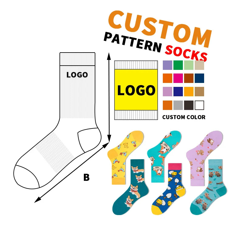 Best Selling 100% Cotton Mid-Calf Sports Crew Socks Custom Logo Bottom Body Placement for Autumn Winter Casual Student Style