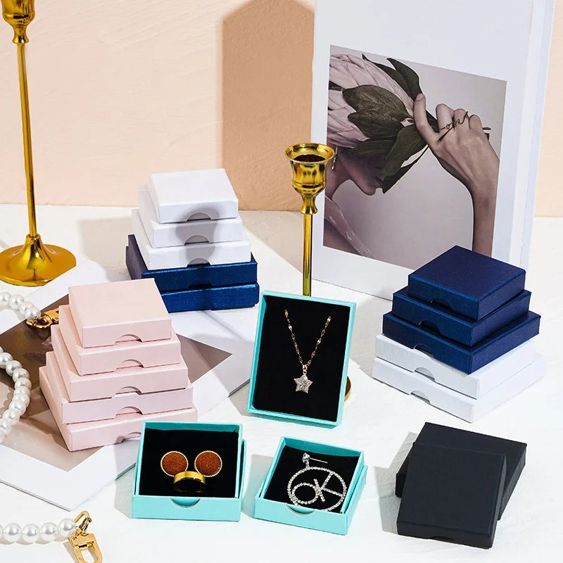 A1 Different Color Jewelry Necklace Gift Box Custom Logo Cardboard Paper Fashion Luxury Branded Jewelry Gift Boxes Packing
