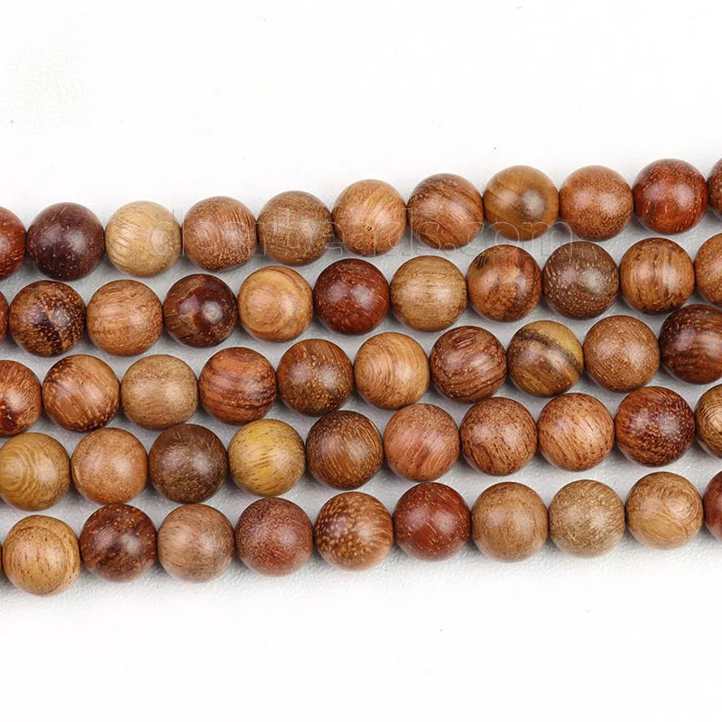 Natural Fragrant Burmese Rosewood Beads String Burma Padauk Bead for DIY Mala Jewelry Making 6/8/10 Mm Length 38CM 15Inches