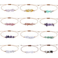 Trend Bohemian Style Tiger Eye Amethyst Fashion Charm Bracelet Irregular Stone Woven Wax Cord with Beach Vibe