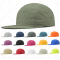 New Arrival Camping Baseball Caps Custom Embroidery Logo Nylon Flat Bill Running Quick Dry 5 Panel Sports Dad Hats