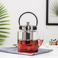 1500ml Stovetop Safe Fine Borosilicate  Glass Teapot with Removable Infuser Perfect for Fruit Flowering Tea