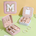 Leather Letter Style Travel Portable Jewelry square Storage Box Gift Box Packaging Jewelry Box