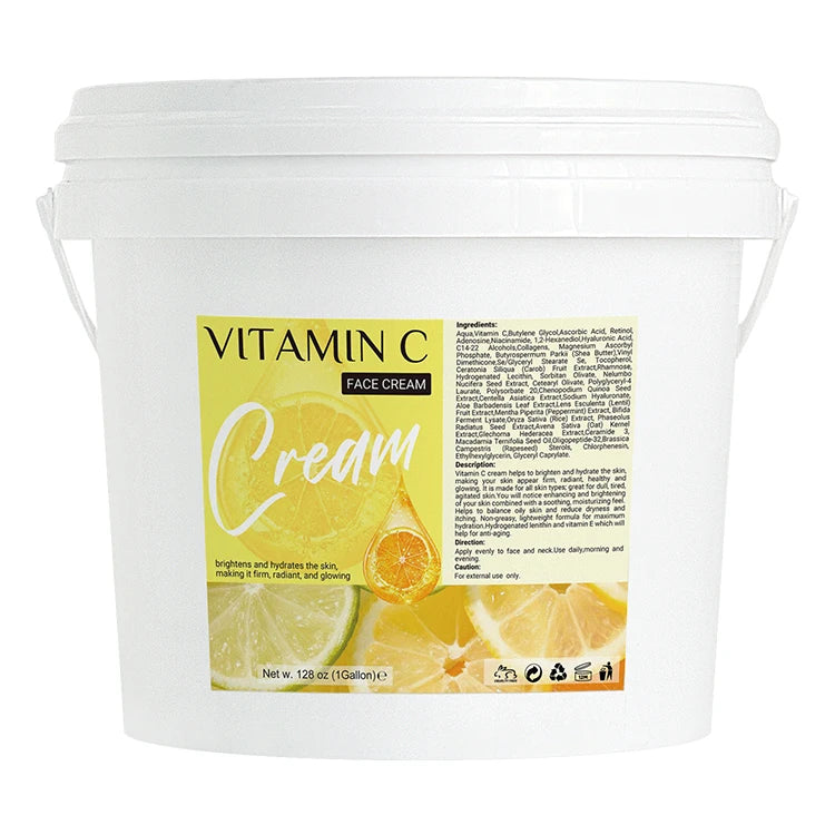 Organic Vitamin C  Cream Facial Cream Gallon Private Label Hyaluronic Acid Whitening Brightening Glowing Face Cream