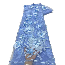 100% Polyester Sequin Embroidered Mesh Lace Fabric African Lace Fabric 3D Lace Eco-Friendly Sustainable Soft Floral Design