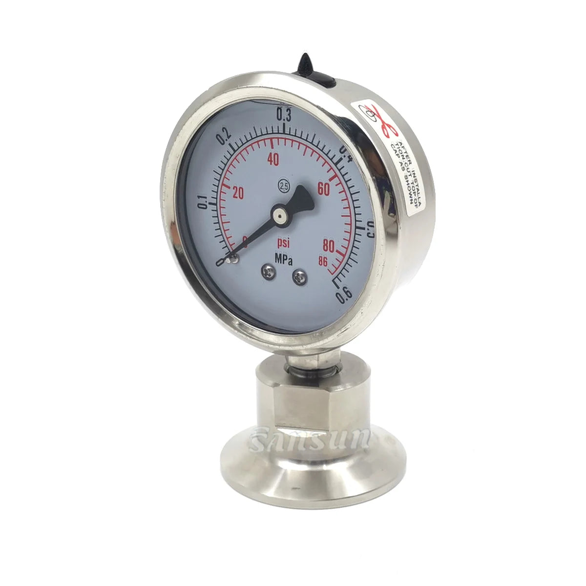 Stainless Steel Clamp Type Diaphragm Pressure Gauge for Sanitary Industry
