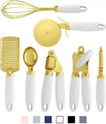 New Arrival 8 Pcs Gold Kitchen Tools Set Kitchen Accessories Gadget Set Copper Coated Stainless Steel Utensils Set