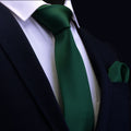 8cm Business Solid Color Silk Men's Tie With Matching Pocket Square for Men Formal Luxury Wedding Neckties Hanky Gravatas