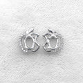 Sterling Silver 5*7mm Semi Mount Stud Earrings Empty Support Blank Claws Setting S925 Base Without Center Stone for DIY Inlay