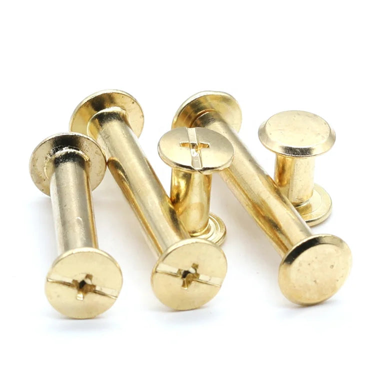 Copper Plated Binding Nail Mother Rivet Album Docking Lock Screw Account Book Nail Pin 5-100mm