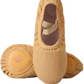 Professional Women's Soft Ballet Moccasins Canvas Lining Leather Dance Shoes for Stage Performance Training for Girls