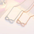 Korean Elegant and Sweet Infinite in Line With Zircon Lucky Necklace Stainless Steel Jewelry Necklace Gifts for Women