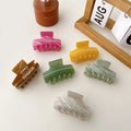Korean Simple Girl Hair Clip Claw Jelly Color Elegant Temperament Hair Accessories Acetic Acid Stripe Pearl Hair Claw
