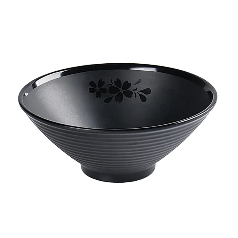 Customized Unbreakable Restaurant Dinnerware 7 Inch Black Matt Melamine Bowl