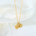Ethnic Style Purse Lotus Necklace Bracelet Earrings Women's Titanium Steel Material Plated 18K Real Gold Jewelry Set