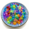 Wholesale 6*9mm Acrylic Big Hole Bucket Charm Beads Transparent Candy Color Loose Beads for Jewelry Making