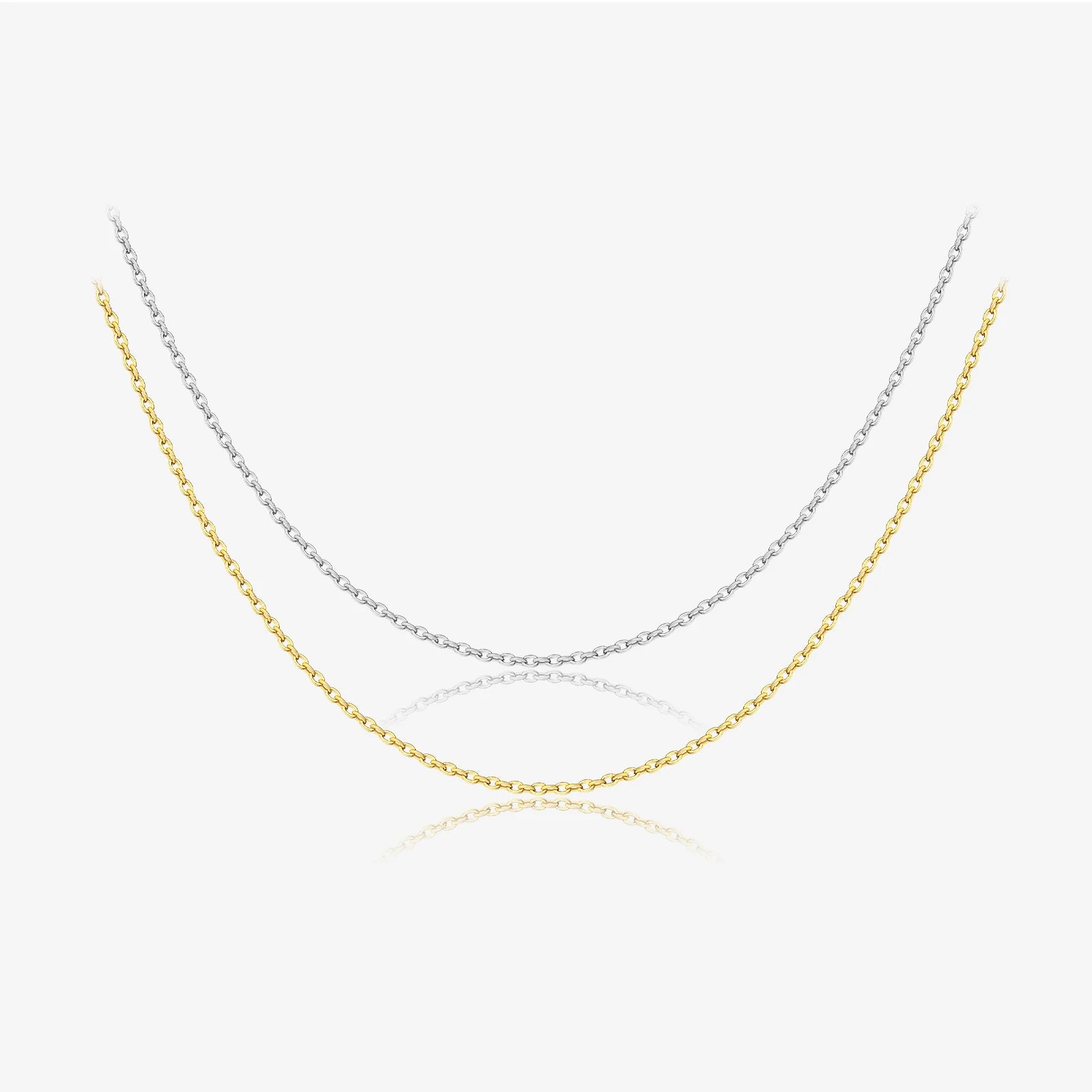 FUAMAY Fine Chains Necklaces 925 Sterling Silver Long Adjustable Necklace Chains S925 Curb Necklace 14K 18K Chain