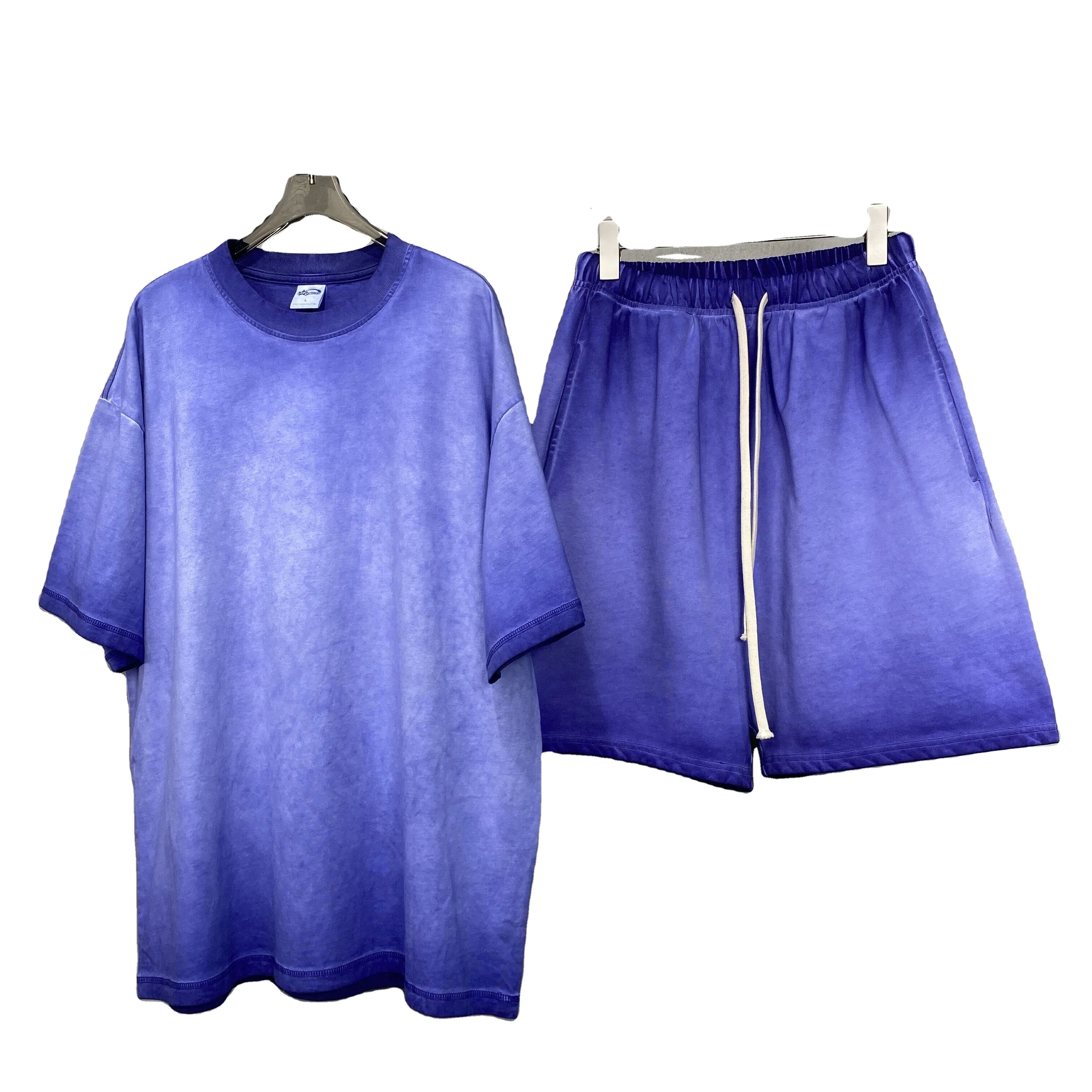 TT Streetwear Summer Custom Mens Short Set High Quality T-Shirt and Shorts Plus Size Men's T-shirts Sets