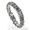KALEN 220mm Gothic Stainless Steel Egyptian Symbol Ankh Cuban Links Bracelet