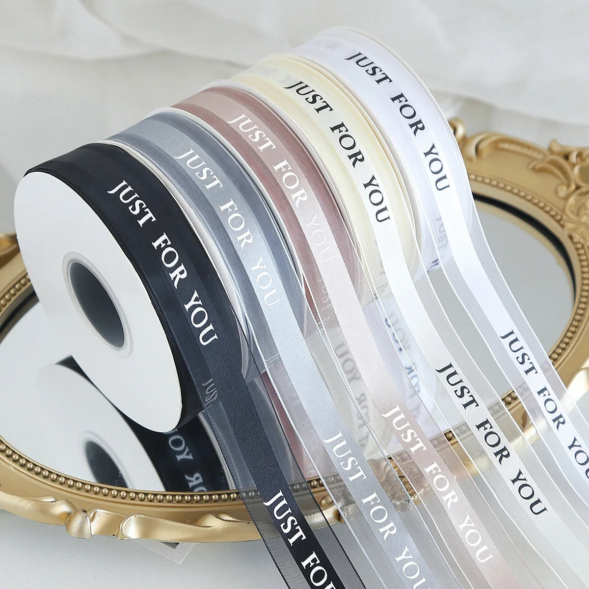 2.5cm High-quality Satin and Silk Ribbon Flower Packaging Ribbon for Packing Gift Cake