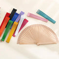 Spanish Solid Color Wood Fan Portable Chinese Bamboo Folding Fan Wedding Gifts for Guest Party Decoration Art Craft Dance Fan