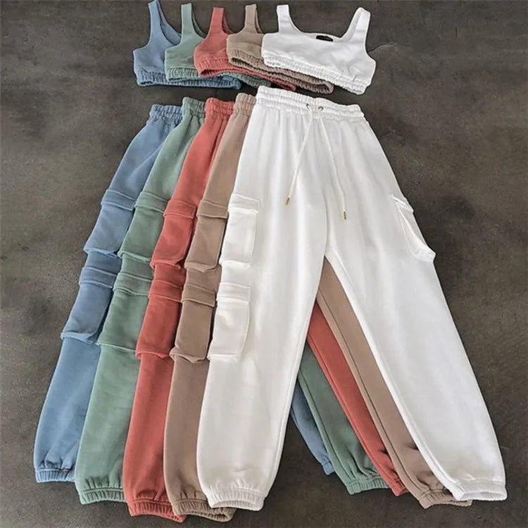 Drop Shipping Wholesale Women Jogger Suits Set Sweatpants Set Two Piece Pants Jogger Set Women