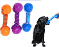 New Arrival Dog Toy Nylon Rope Double Pull Ball TPR Pet Teeth Cleaning Elastic Bite Training Dog Ball Toy
