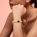 Fashion Ins Freshwater Pearl Bracelets Natural Stone Charm Pendant Lovely Women Bracelet Trendy OT Clasp Beads Bracelet for Gift