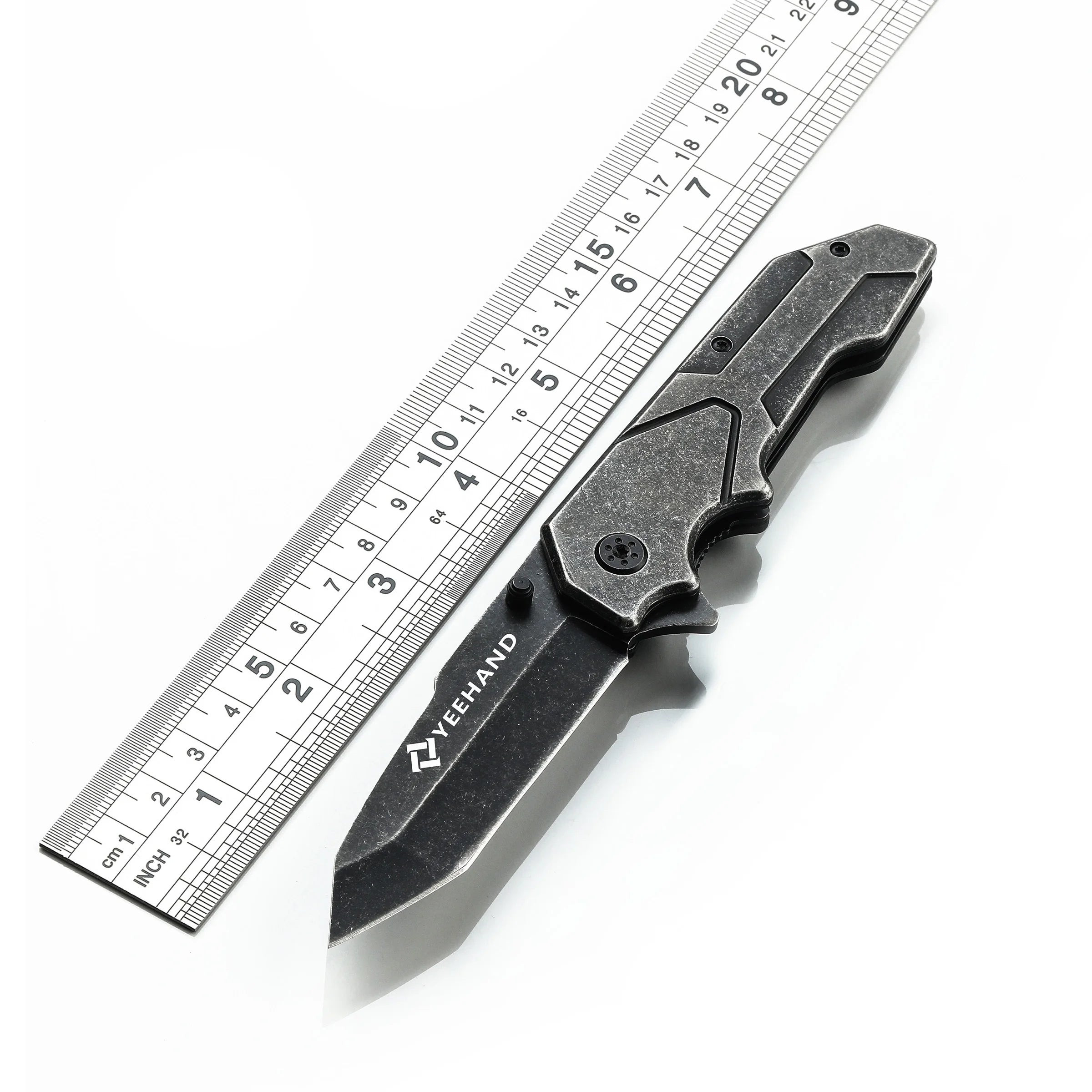 Hot Sale Tactical Knife Stonewashed Stainless Steel Outdoor Camping Knives Survival Hunting Folding Knife