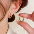 New Arrived 18K Gold Plated Twist Earrings Jewelry Entangle Seed Bead Hoop Earrings for Women