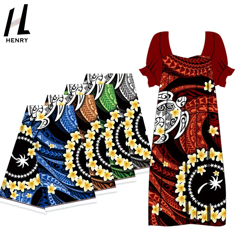 Hawaii Custom Digital Printed Free Sample 100% Polyester Fabric with Low Price Polynesian Fabric