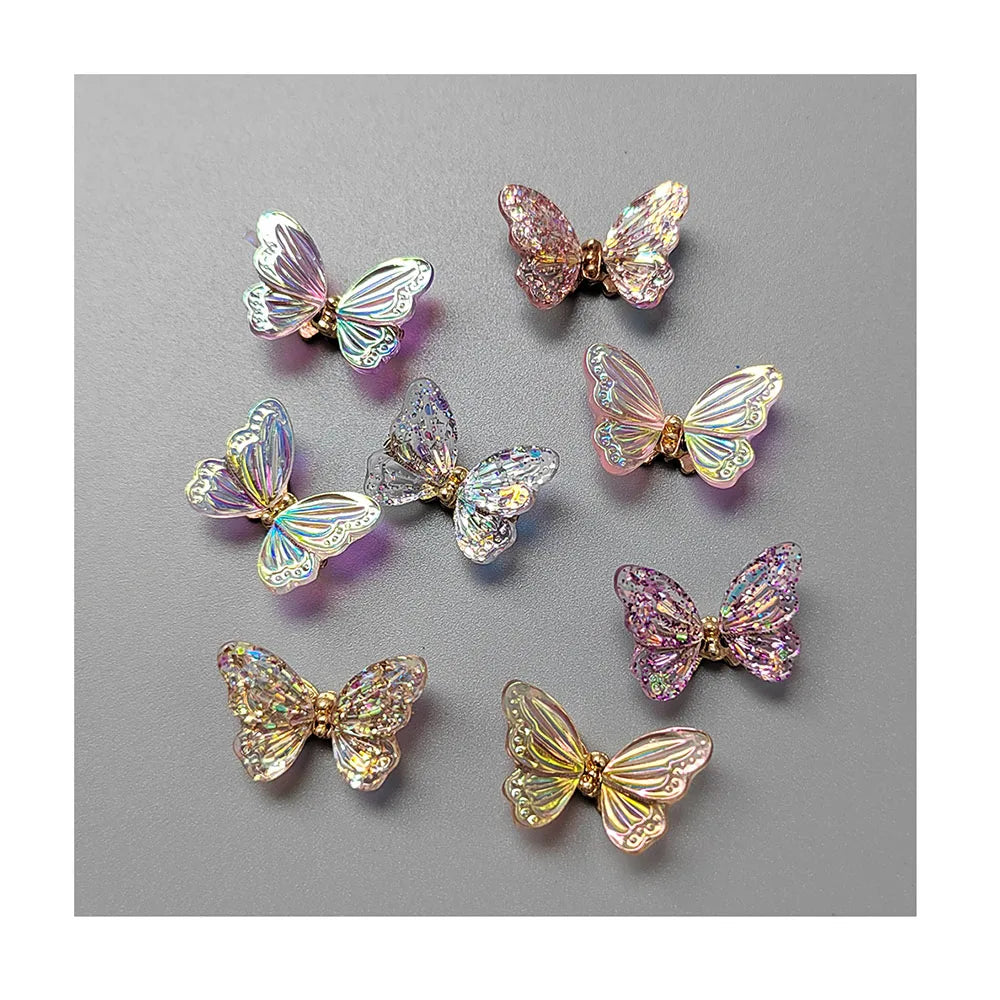 Bling Nail Craft Butterfly Rhinestone DIY Accessories AB Plating Shiny Clear Jewelry Charms Fit Wedding Party Decoration