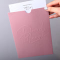 Custom Logo Embossed Pink Paper Business Envelope for Card Packaging