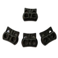 Wholesale Good Quality Black 2 Hole Cord Lock Double Hole Stopper Rope Toggle Cord Lock for Garment Bags Sportswear