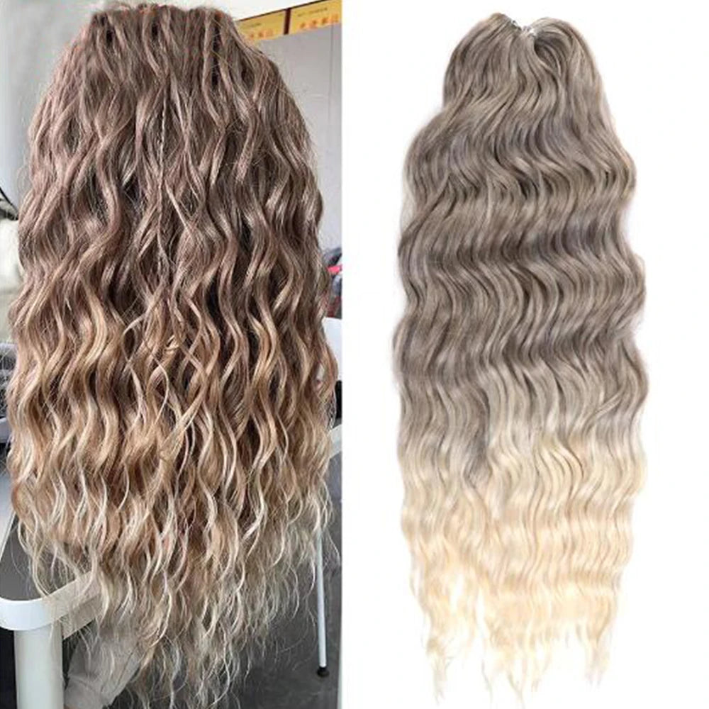 Anna Hair Synthetic Loose Deep Wave Braiding Hair Extensions Manasi Water Wave Braid Hair Ombre Blonde Twist Crochet Curly