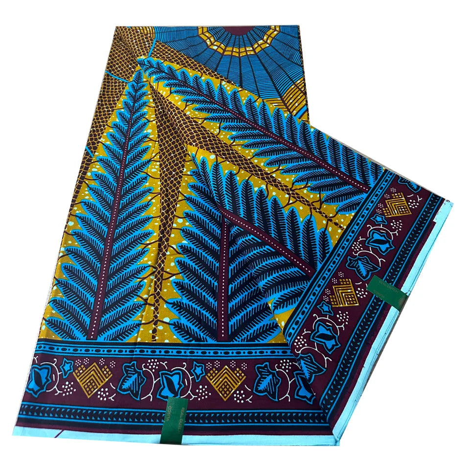 100% Cotton Hollandais Wax Real Veritable Holland Wax Pagne Wax Fabric African Ankara Fabric 6 Yards Cloth for Sewing