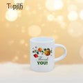 Topjlh 2.5oz Ceramic Tea Mug Minimalist White Smooth Surface Small Capacity Espresso for Personalized Sublimation Design Cartoon