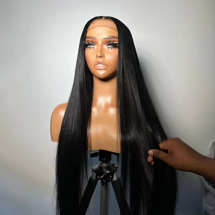 Raw Vietnamese Glueless Full HD Lace Front Wig Natural Brazilian Human Hair Black Women's Straight Wig